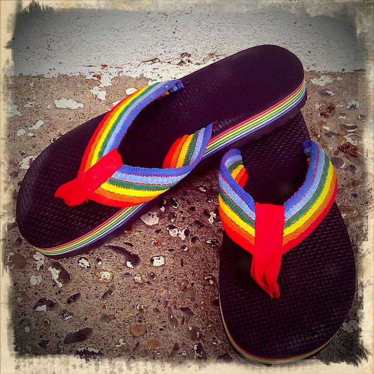flip flops like rainbows