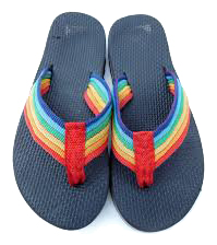 Rainbow Flip Flops in the 80s
