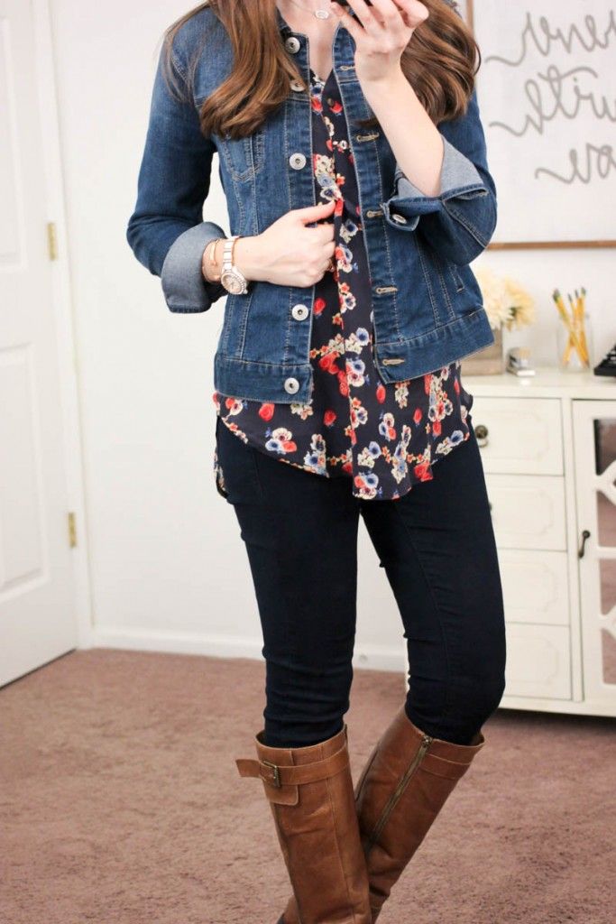 outfits with jean jackets and leggings